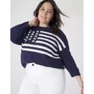 Lane Bryant American Flag Sweater Navy Blue Stars Sz 18/20 Patriotic Knit July4